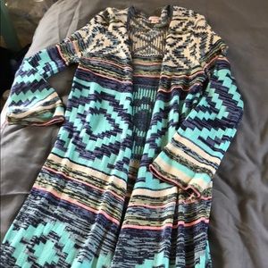 Long open front cardigan